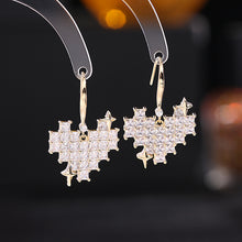Load image into Gallery viewer, Jewelblings Girly Fashion Rainbow Colored Stones Heart Hook Drop Earrings with Star Deco
