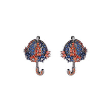 Load image into Gallery viewer, Jewelblings Fancy Style Black Tone Blue Orange Umbrella Drop Earrings Creative Jewelry Collection
