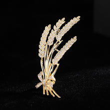 Load image into Gallery viewer, Jewelblings Stunning Gold Tone Clear CZ Bow Tie Wheat Brooch Pin Ears Jewelry for Women Suit
