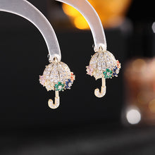 Load image into Gallery viewer, Jewelblings Fancy Style Black Tone Blue Orange Umbrella Drop Earrings Creative Jewelry Collection
