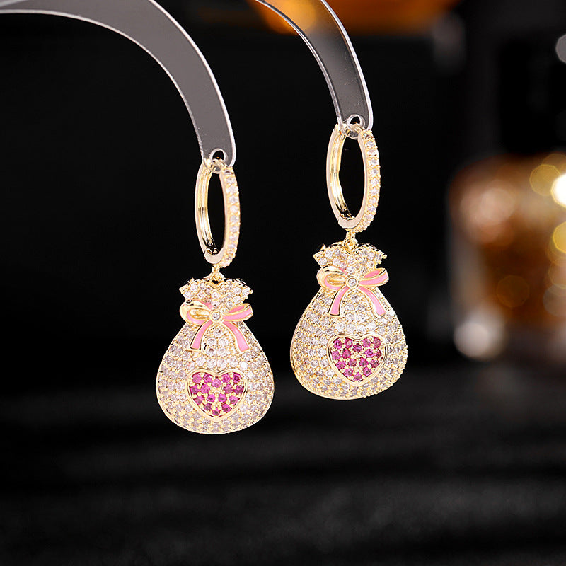 Jewelblings Japanese Traditional Style Enamel Ribbon Heart Deco Grab-bag Specials Earrings Fukubukuro Lucky Bag Jewelry