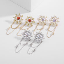 Load image into Gallery viewer, Jewelblings Fantasy Opens Mini Pearls Accent Heart Domed Square Flower Link Chain Tassel Drop Earrings Fairy Style Jewelry

