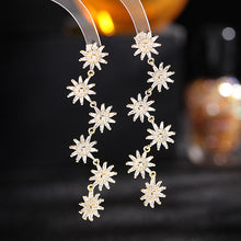 Load image into Gallery viewer, Jewelblings Stunning Long Cascading Orange Sun Flowers Drop Earrings Burst Floral Jewelry
