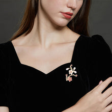 Load image into Gallery viewer, Jewelblings Chinese Style Gold Branch White Pink Plum Blossom Brooch Sakura Pin
