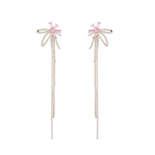 Load image into Gallery viewer, Jewelblings Elegant Fashion Ribbon Floral Extra Long Two Tassel Earrings Detachable Two-way Wear Jewelry
