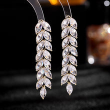 Load image into Gallery viewer, Jewelblings Elegant Long Marquise Shaped Leaf Tassel Earrings Dinner Party Accessory
