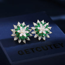 Load image into Gallery viewer, Jewelblings Sparkling Trio Tiered Marquise Shape CZ Cluster Flower Stud Earrings Wedding Bridal Bridesmaid Guest Accessory
