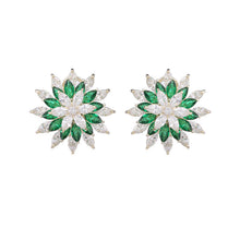 Load image into Gallery viewer, Jewelblings Sparkling Trio Tiered Marquise Shape CZ Cluster Flower Stud Earrings Wedding Bridal Bridesmaid Guest Accessory
