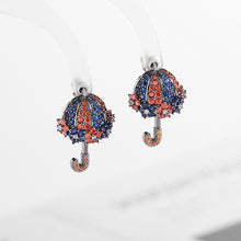 Load image into Gallery viewer, Jewelblings Fancy Style Black Tone Blue Orange Umbrella Drop Earrings Creative Jewelry Collection
