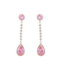 Load image into Gallery viewer, Jewelblings Gorgeous Gold Tone Long Small Round Stone Tassel Imitated Emerald Green Pear Drop Earrings Classic Teardrop Jewelry
