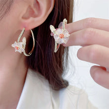 Load image into Gallery viewer, Jewelblings Fashion Trendy Circle Overlap Hoop Flower Clip Earrings Daily Jewelry
