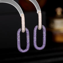 Load image into Gallery viewer, Jewelblings Gorgeous Designer Opens Oval Shaped Round Bar Drop Earrings Geometrical Color Blocking Jewelry
