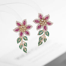 Load image into Gallery viewer, Jewelblings Nature Vintage Vine Leaf Purple Flower Earrings Goth Costume Dressy Accessory
