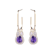 Load image into Gallery viewer, Jewelblings Classy Fashion Studded Teardrop and U Shaped Pierced Earrings with Two Short Tassel
