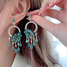 Load image into Gallery viewer, Jewelblings Bohemian Vintage Black Round and Red Tassel Drop Earrings Statement Halloween Costume Jewelry
