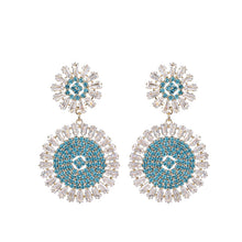 Load image into Gallery viewer, Jewelblings Luxury Baguette Cut and Pave CZ Round Shaped Daisy Flower Drop Earrings Special Gift Jewelry
