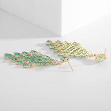 Load image into Gallery viewer, Jewelblings Luxury Oval Tear Accent Rhombus Shaped Tassel Earrings High Fashion Accessory
