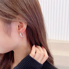 Load image into Gallery viewer, Jewelblings Goth Stylish Clear CZ Accent Golden Rectangle Shaped Hoop Clip Earrings Geometrical Accessory
