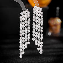 Load image into Gallery viewer, Jewelblings Stunning Round Stones Quartet Extra Long Tassel Drop Earrings Wedding Dinner Accessory
