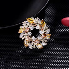 Load image into Gallery viewer, Jewelblings Winter Holiday Jewelry Marquise Shape CZ Purple Garland Brooch Wreath Pin Circlet Round Jewelry
