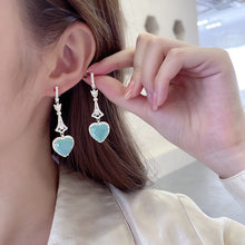 Load image into Gallery viewer, Jewelblings Vintage Inspiration Long Studded Faceted Cut Yellow Heart Drop Earrings for Lover Spouse Wife Jewelry
