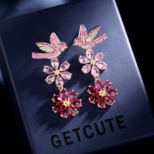 Load image into Gallery viewer, Jewelblings Chic Fashion Trio Tiered Bird Carry Daisy Flowers Drop Earrings Fancy Jewelry

