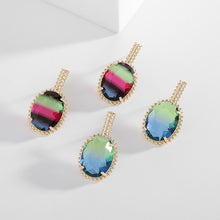 Load image into Gallery viewer, Jewelblings Stunning Aurora Rainbow Colorful Oval Earrings Geometrical Jewelry
