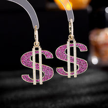 Load image into Gallery viewer, Jewelblings Classic Luxury Entry Symbol $ US Dollar Drop Earrings Statement Night Club Accessory
