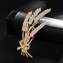 Load image into Gallery viewer, Jewelblings Stunning Gold Tone Clear CZ Bow Tie Wheat Brooch Pin Ears Jewelry for Women Suit
