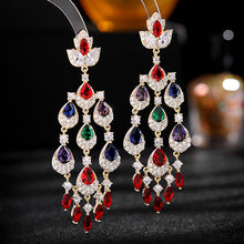 Load image into Gallery viewer, Jewelblings Vintage Luxury Style Pear Accent Chandelier Earrings for Women Formal Occasion Accessory
