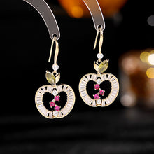 Load image into Gallery viewer, Jewelblings Chic Fashion Baguette Cut CZ Hemmed Opens Apple Hook Drop Earrings with Stone Accent
