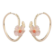 Load image into Gallery viewer, Jewelblings Fashion Trendy Circle Overlap Hoop Flower Clip Earrings Daily Jewelry
