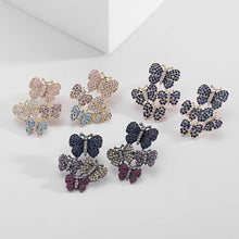 Load image into Gallery viewer, Jewelblings Graceful Dancing Dark Blue Yellow Purple Hot Pink Butterflies Earrings Duster Butterfly Jewelry
