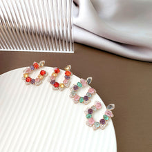 Load image into Gallery viewer, Jewelblings Fancy Look Multi Color Stones U Shaped Earrings Festival Holiday Accessory
