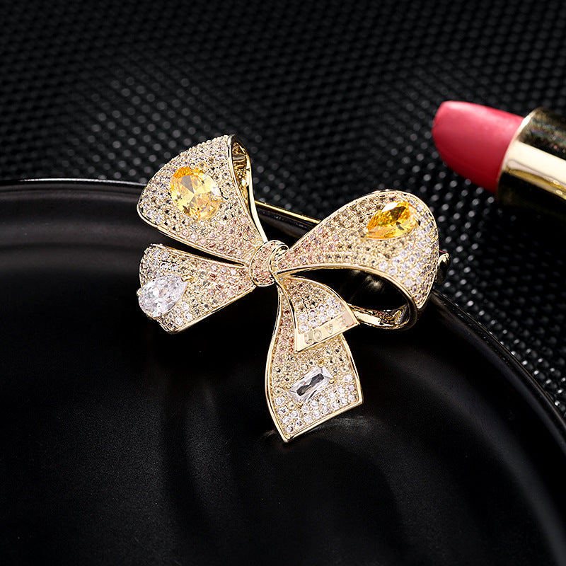 Jewelblings Edwardian Vintage Style Blue Bow Brooch Pin with LOVE Stamp Bowtie Jewelry