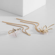 Load image into Gallery viewer, Jewelblings Elegant Fashion Ribbon Floral Extra Long Two Tassel Earrings Detachable Two-way Wear Jewelry
