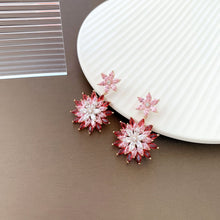 Load image into Gallery viewer, Jewelblings Fancy Style Trio Tiered and Multi Petal Yellow Green Flower Drop Earrings Statement Burst Floral Jewelry
