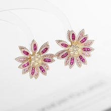 Load image into Gallery viewer, Jewelblings Gorgeous 3D Two-tiered Pink Daisy Flower Stud Earrings Teatime Accessory
