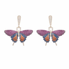 Load image into Gallery viewer, Jewelblings Gorgeous Pink Blue Orange Butterfly Drop Earrings Chic Fashion Insect Jewelry
