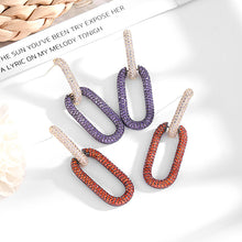 Load image into Gallery viewer, Jewelblings Gorgeous Designer Opens Oval Shaped Round Bar Drop Earrings Geometrical Color Blocking Jewelry
