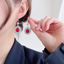 Load image into Gallery viewer, Jewelblings Vintage Yellow Blue Teardrop Earrings Floral Jewelry
