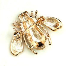 Load image into Gallery viewer, Jewelblings Pretty Pave Colored Crystal White Enameled Beetle Bug Brooches Gold Tone Colorful Heart Spotted Bee Pins Broach Insect Jewelry
