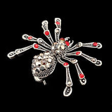 Load image into Gallery viewer, Jewelblings Punk Vintage 2 PCS Small 8- Legged Black Crystal Spider Brooches with Red Stone Halloween Pins for Unisex CostumeGift  Jewelry
