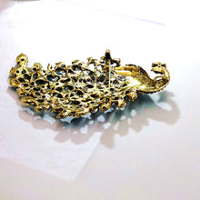 Load image into Gallery viewer, Jewelblings Vintage Gold Tone Blue Crystal Rhinestones 4.22&#39;&#39; Large Peacock Brooch Pin Art Nouveau Jewelry for Summer Holiday Teacher Gift

