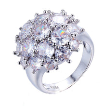 Load image into Gallery viewer, Victorian Vintage Style Round Stones Accent Flower Cluster Halo Index Finger Rings for Women Party
