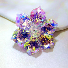 Load image into Gallery viewer, Jewelblings Sparkle Pink Iridescent AB Reflection Crystal Flower Broaches &amp;Pins

