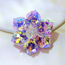 Load image into Gallery viewer, Jewelblings Sparkle Pink Iridescent AB Reflection Crystal Flower Broaches &amp;Pins
