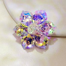 Load image into Gallery viewer, Jewelblings Sparkle Pink Iridescent AB Reflection Crystal Flower Broaches &amp;Pins
