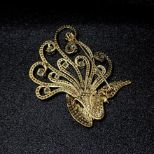 Load image into Gallery viewer, Jewelblings Sparkling Elegant Gold Tone Round CZ Stone Accent Peacock Brooch Pin Bird Animal Jewelry for Women Coat Suit Sweater Dress Shawl
