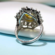 Load image into Gallery viewer, Jewelblings Sparkling Floral Style Yellow Pigeon Eggs Cubic Zircon Adjustable Rings Luxury Costume Birthday Christening Hen&amp;Stag Accessory
